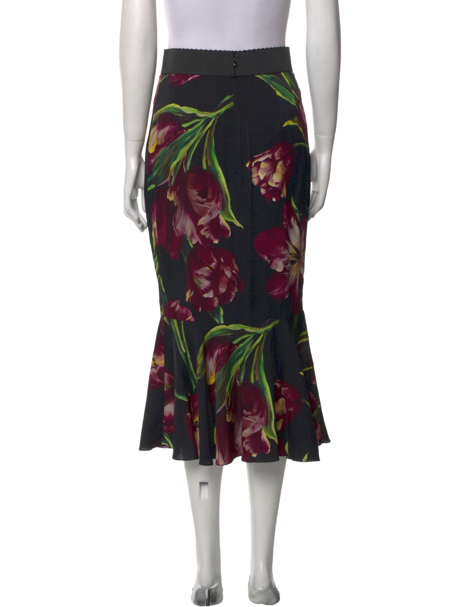Dolce & Gabbana Silk Midi Length Skirt